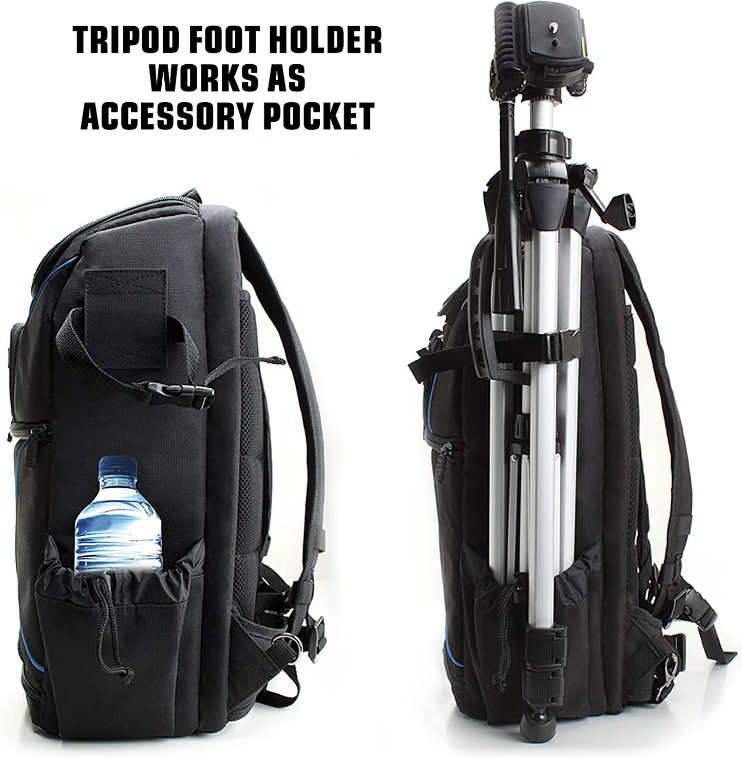 Camera Backpack for Photographers Dslr/Slr/Mirrorless Photography Camera Bag with Laptop Compartment, Waterproof Rain Cover & Tripod Holder, Compatible with Canon/Nikon/Sony (Blue)