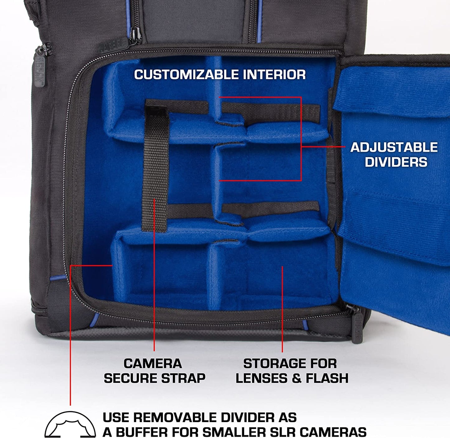 Camera Backpack for Photographers Dslr/Slr/Mirrorless Photography Camera Bag with Laptop Compartment, Waterproof Rain Cover & Tripod Holder, Compatible with Canon/Nikon/Sony (Blue)